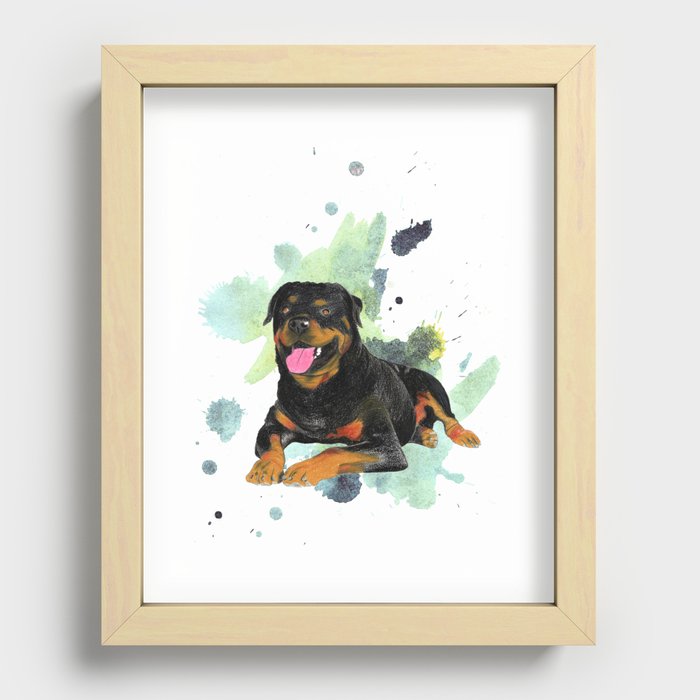 Rottweiler happy Recessed Framed Print