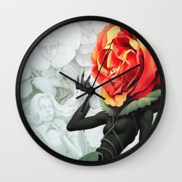 Alice in Wonderland Rose Wall Clock