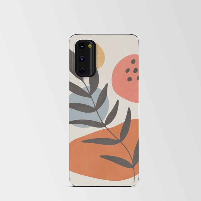 Boho Abstract Tropical Leaf in Earth Tones Android Card Case