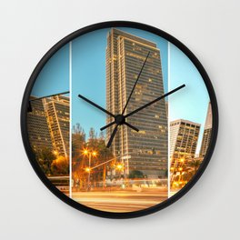 City Awakening Triptych Wall Clock