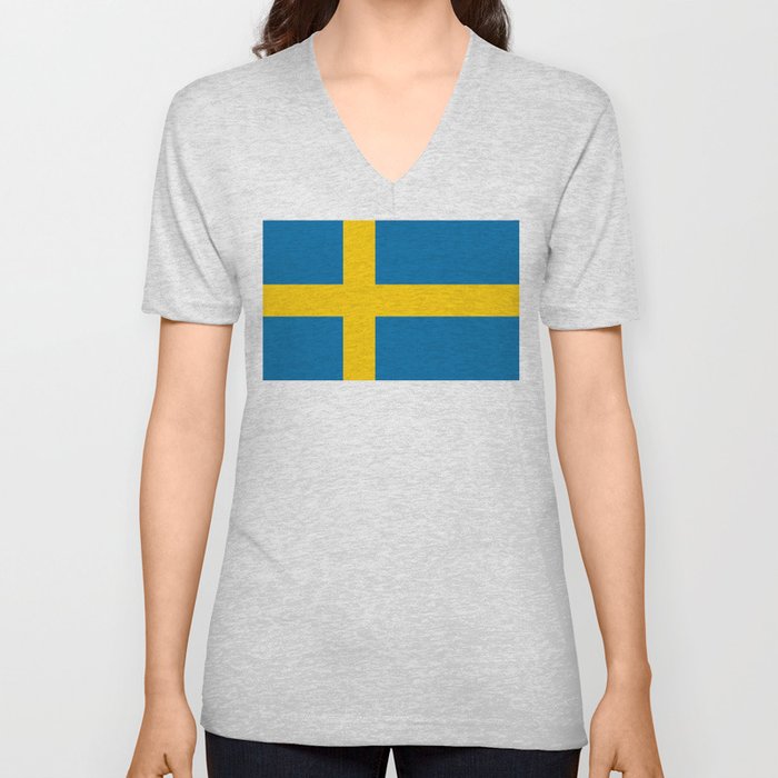 Flag of Sweden - Swedish Flag V Neck T Shirt