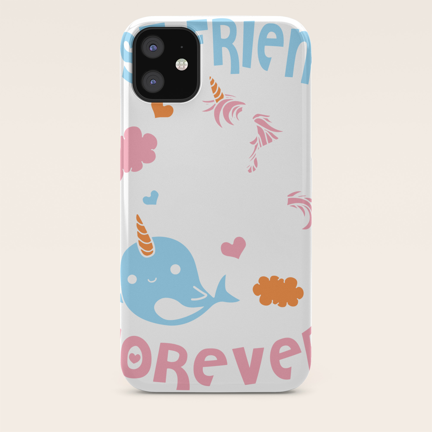 Cute Kawaii Narwhal Unicorn Bff Best Friends Forever Shirt Iphone Case By Wwb Society6