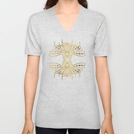 Death's Head Hawkmoth – Gold Palette V Neck T Shirt