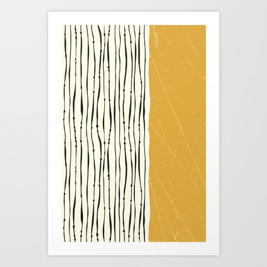 Gold Zebra Stripes Art Print