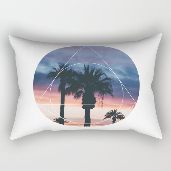 Sunset Palms - Geometric Photography Rectangular Pillow