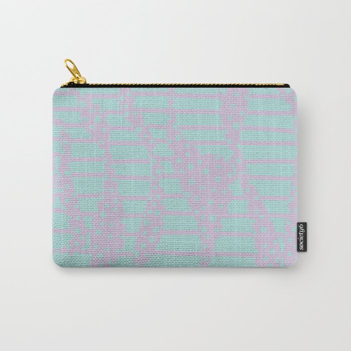 Spots and Stripes 2 - Lilac and Aqua Carry-All Pouch