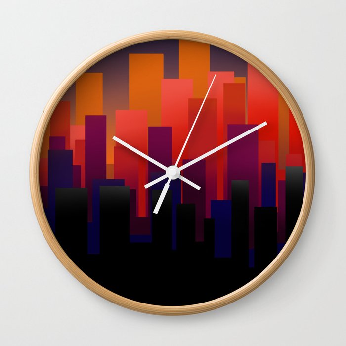 City sunset Wall Clock