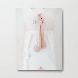 Milk Bath #1 Metal Print | Whitewater, Redlipstick, Curated, Female, White, Red, Woman, Milkwater, Bath, Milk 