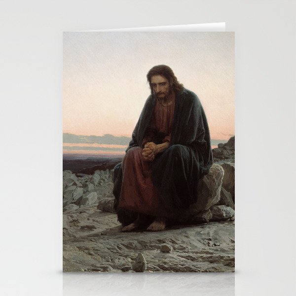 Christ in the Wilderness by Ivan Kramskoy Stationery Cards