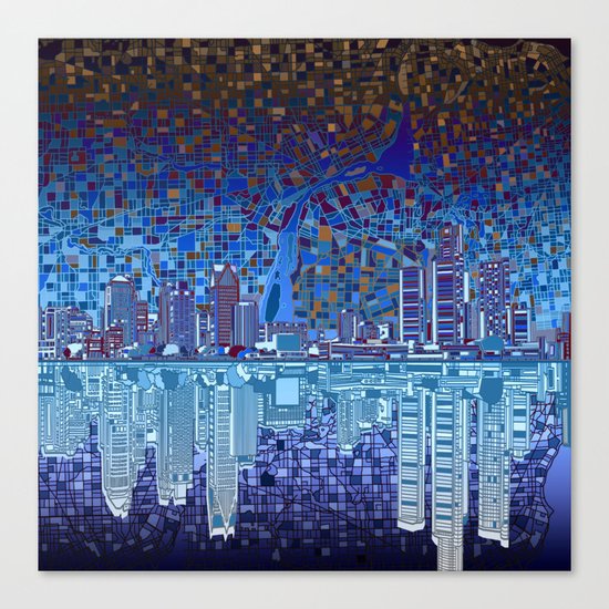 detroit city skyline Canvas Print