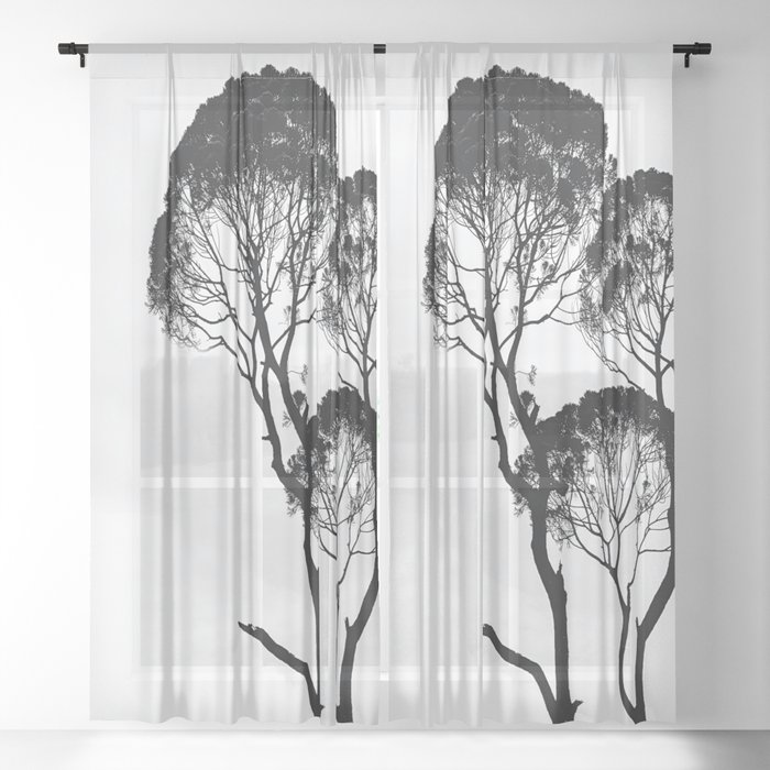 trees work Sheer Curtain