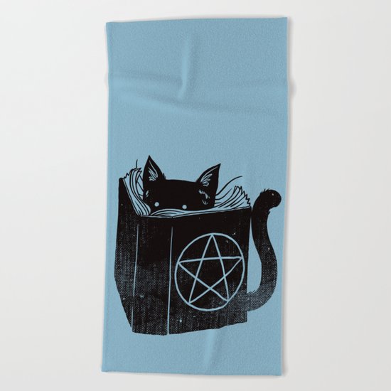 WITCHCRAFT CAT (Blue) Beach Towel