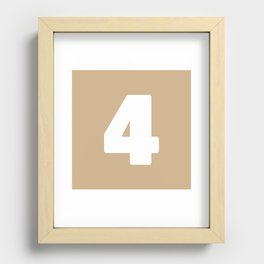 4 (White & Tan Number) Recessed Framed Print