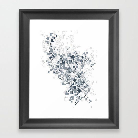Broken and pixels Framed Art Print