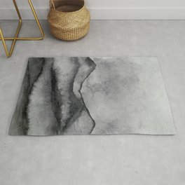 Black AnD White Watercolor Landscape Area & Throw Rug