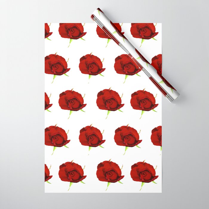 Crimson rose block Wrapping Paper