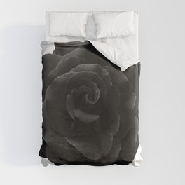Black Rose on White - Single Large High Resolution Duvet Cover