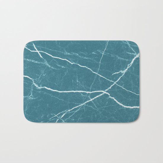 Blue marble abstract texture pattern Bath Mat