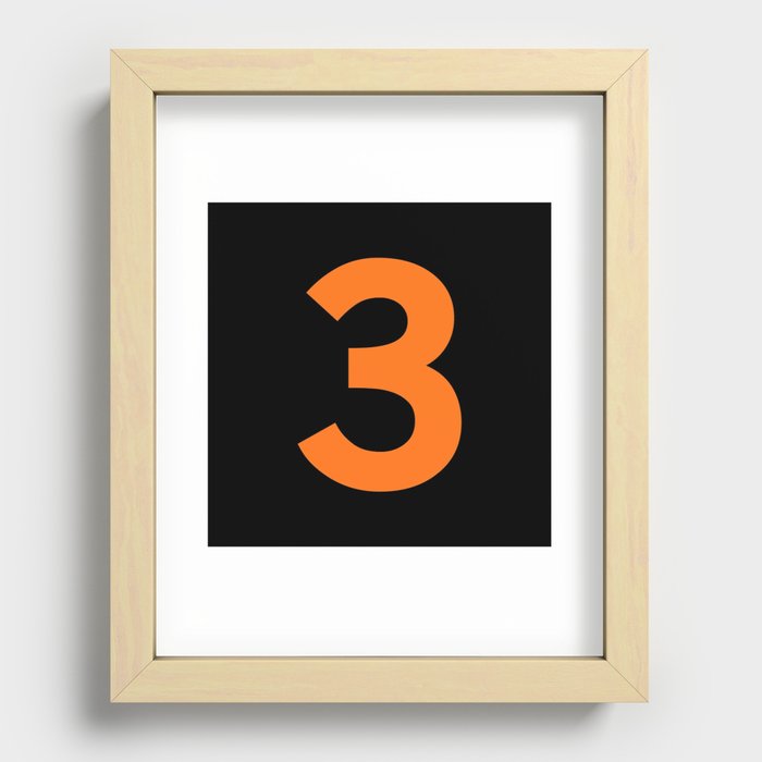 Number 3 (Orange & Black) Recessed Framed Print