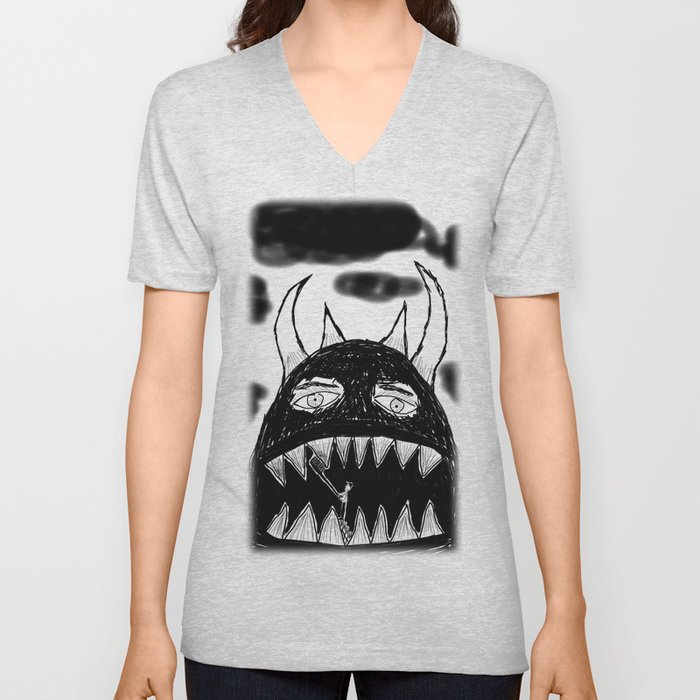 Even monsters need friends 3 V Neck T Shirt