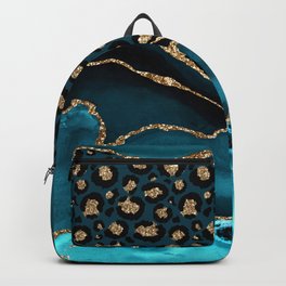 Blue & Gold Leopard Agate Backpack
