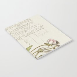 Calligraphic poster with fruit and  flowers Notebook