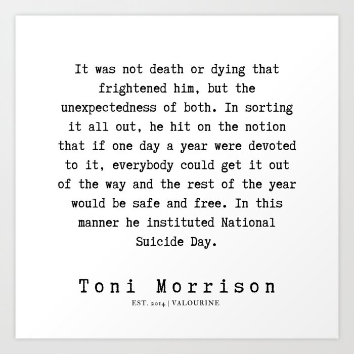 68 Toni Morrison Quotes 190807 Art Print By Quotesandsayings Society6