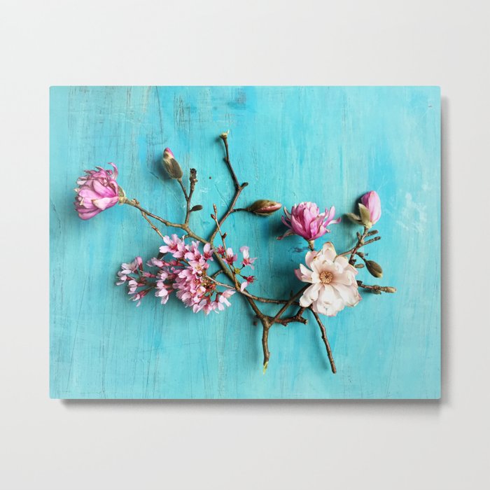 Flowers of Spring - colorful floral still life photograph Metal Print