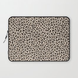 BLACK and WHITE LEOPARD PRINT – Ecru | Collection : Leopard spots – Punk Rock Animal Prints | Laptop Sleeve