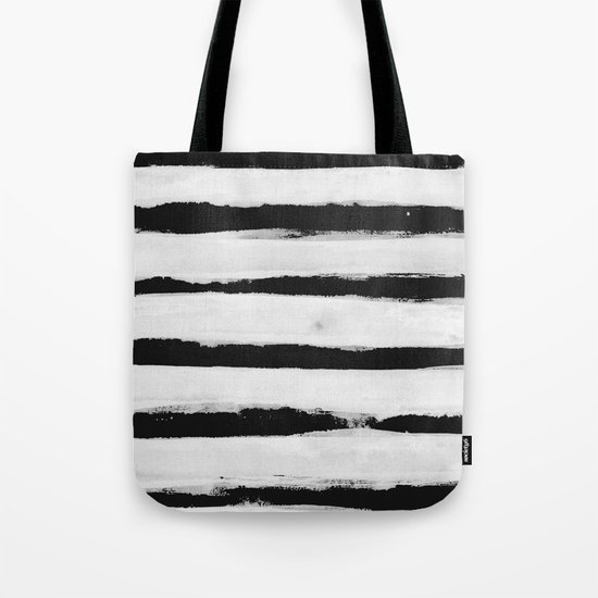 BW Stripes Tote Bag