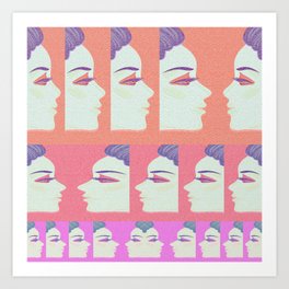 About Face: Contemporary Candy Color Pop Print Art Print | Classy, Pink, Modern, Trippy, Contemporaryart, Psychedelic, Contemporarypattern, Elegant, Modernart, Minimalist 