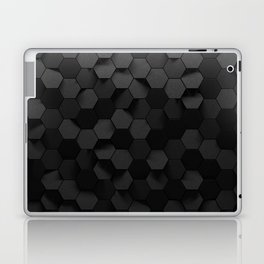 Black abstract hexagon pattern Laptop & iPad Skin