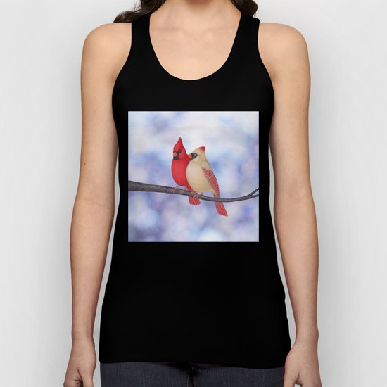 northern cardinals (bokeh) Unisex Tank Top