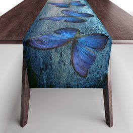 Butterfly Blue Vintage  Table Runner