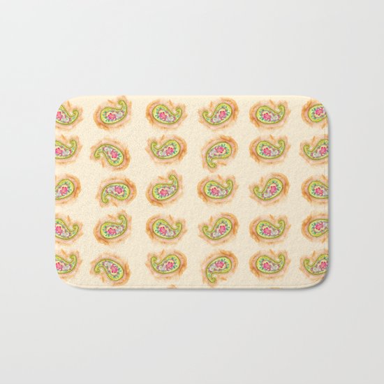 Paisley Watercolor in Tea (tan brown) Bath Mat