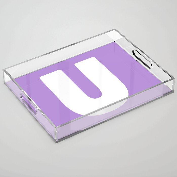 U (White & Lavender Letter) Acrylic Tray