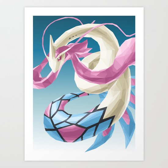 Pocket monster - Milotic the Water Snake Art Print