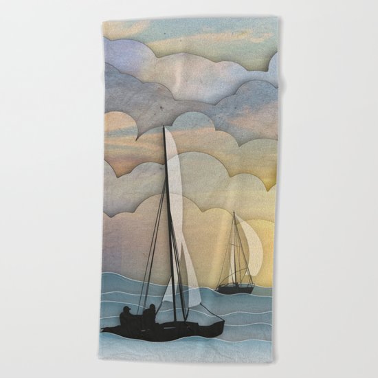 Sailing I Beach Towel