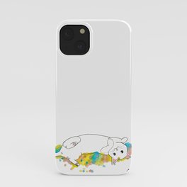 Kitty Rolling In Flowers iPhone Case