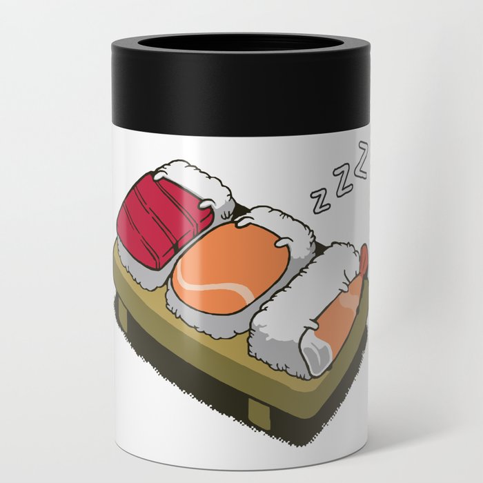 three cute sushi sleeping Can Cooler