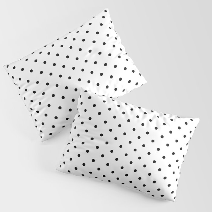 Minimal - Small black polka dots on white - Mix & Match with Simplicty of life Pillow Sham