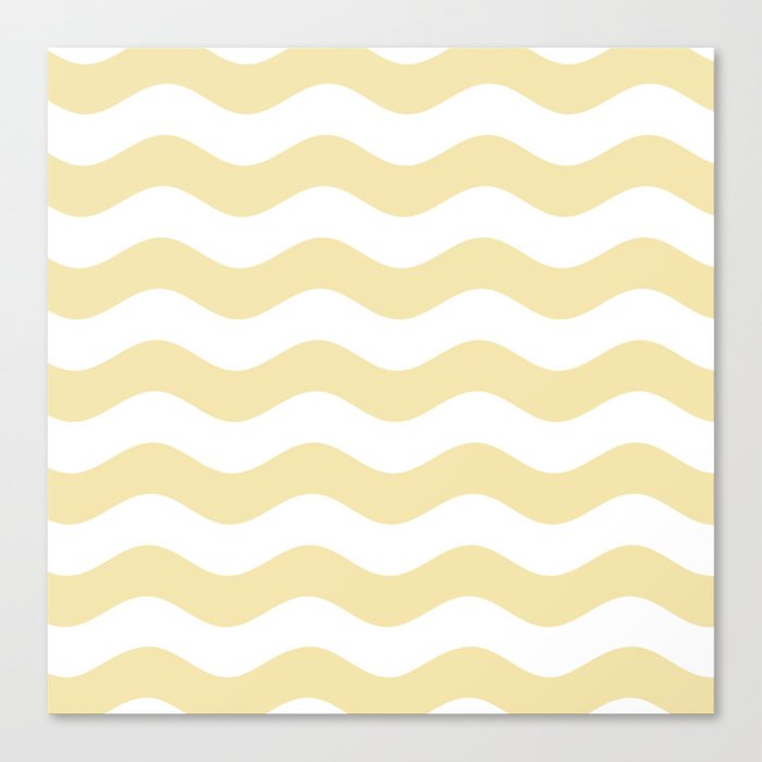 Wavy Stripes (Vanilla/White) Canvas Print