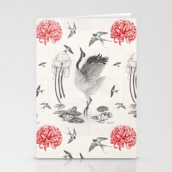 Crane, Swallow, Frog Stationery Cards