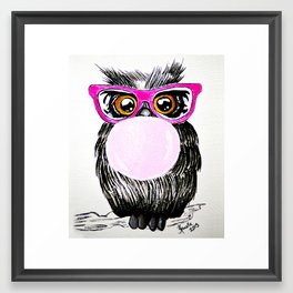 Chewing gum owl Framed Art Print