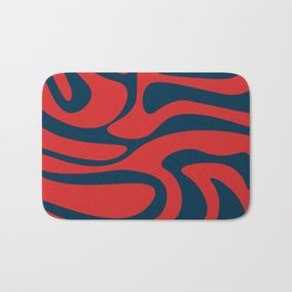 Retro Style Abstract Background - Red and Navy blue Bath Mat