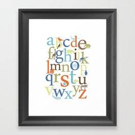 Alphabet Animals - Safari colorway Framed Art Print