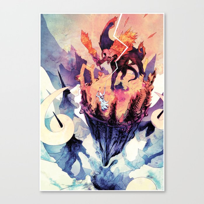 The Demon and the Wizard Canvas Print