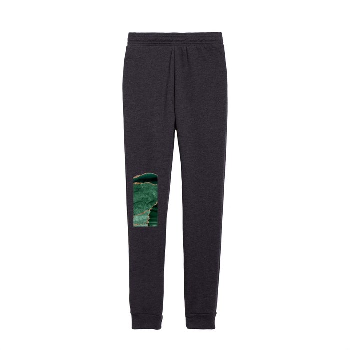 Emerald & Gold Agate Texture 06 Kids Joggers