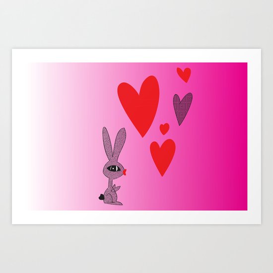 Lovy Bunny Art Print