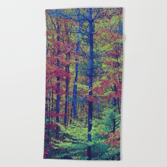 Forest - with exaggerated colors Beach Towel